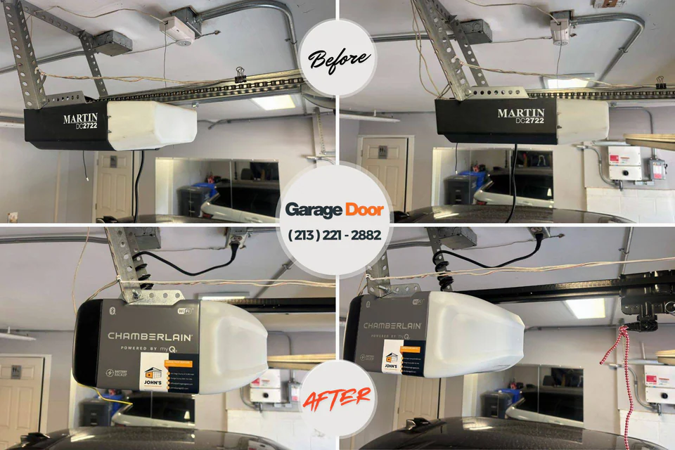 Before and after: garage door repair Prineville Lake Acres, OR
